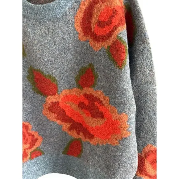 Natural Life Womens Blue Rosie Jacquard Wool Blend Pullover Sweater Size Large - Picture 5 of 9